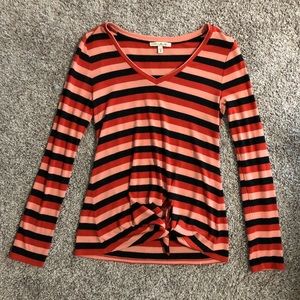 🛍 Express Long Sleeve Striped T-Shirt with Tie 🛍